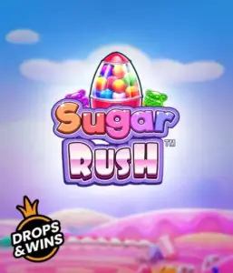 Dive into the delightful world of Sugar Rush by Pragmatic Play, showcasing a bright candy dispenser on a dreamy candy landscape. This image captures the fun and excitement of the game, enhanced with bright candies and charming typography. Great for those with a sweet tooth, delivering a delightful gaming experience. 